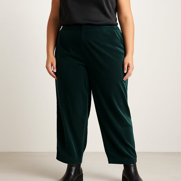 Old Navy Womens Green Extra High-Waisted Velvet Taylor Pants NWT Plus size XXL - Picture 1 of 6